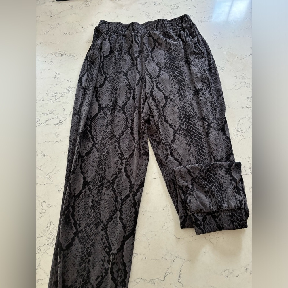 Snakeskin print jogger pants